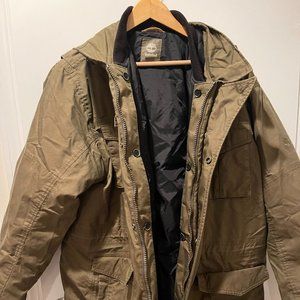Mens Timberland Size XXL Outer Canvas style green Jacket and Liner